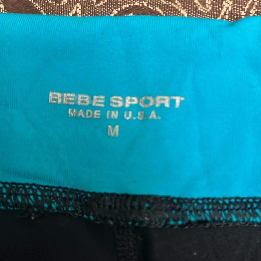 Bebe sport teal/Black fold over Pants - Picture 4 of 5